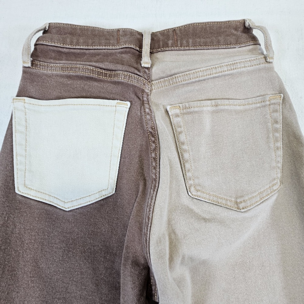 Hollister Jeans Woman Teen OR 24 31 Brown Patchwork Y2K Ultra High Rise Dad Jean - Picture 6 of 10